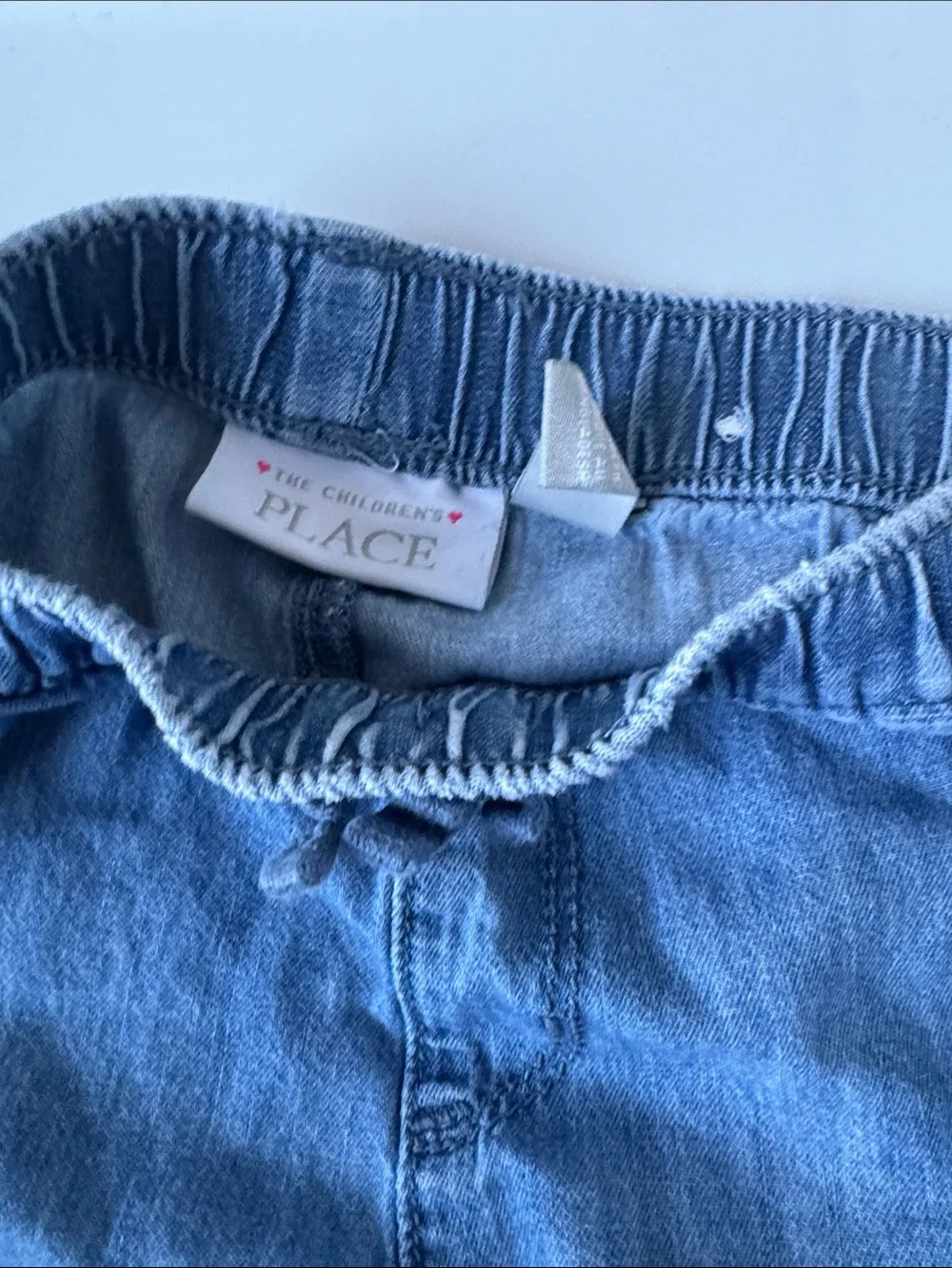 The Children's Place Light Blue Denim Elastic-Waist Shorts with Front Tie